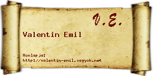 Valentin Emil névjegykártya